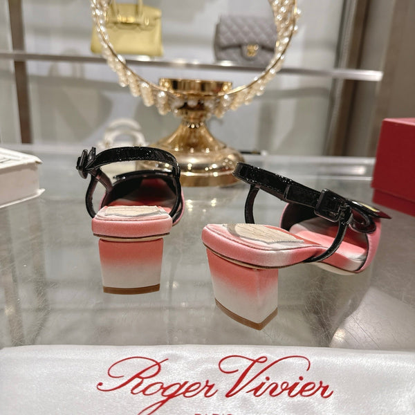 Viv 25 Slingback Pink White Italian Leather 300783