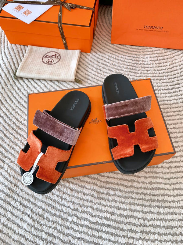 HM Chypre Sandal Red Orange Mix Purple Corduroy  963557