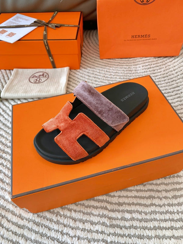 HM Chypre Sandal Red Orange Mix Purple Corduroy  963557