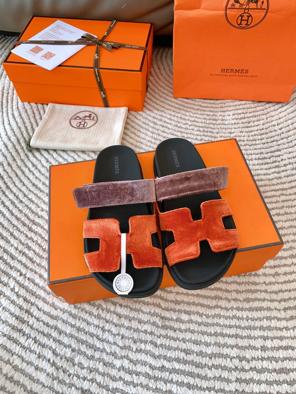 HM Chypre Sandal Red Orange Mix Purple Corduroy  963557