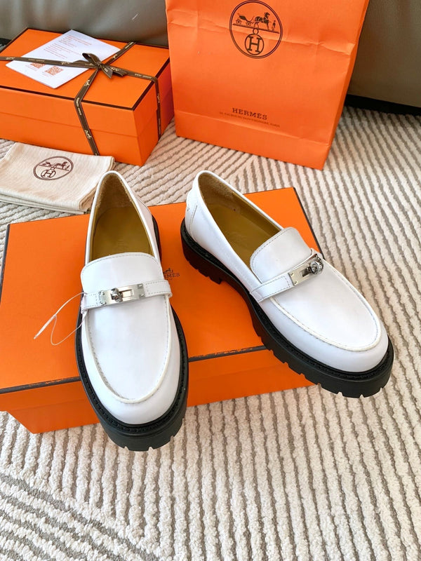 HM Icone Loafer White Nappa Goat Leather  963173