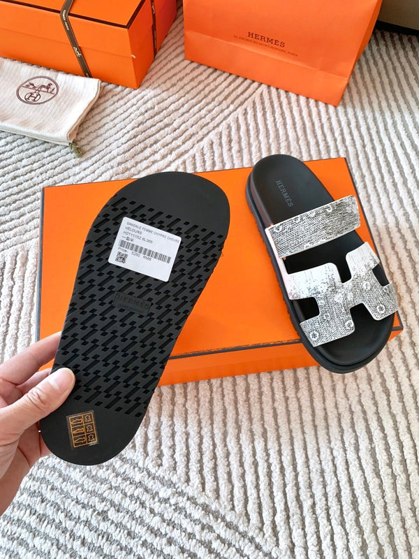 Sandalo HM Cyprus Ombre Bianco Nero Pelle di Vacchetta 963215