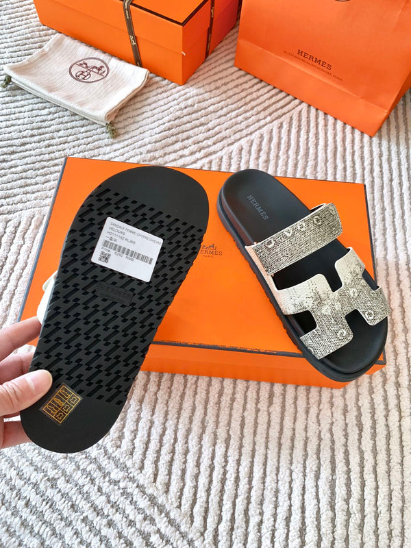 Sandalo HM Cyprus Ombre Avorio Bianco Nero Pelle di Vacchetta 963216