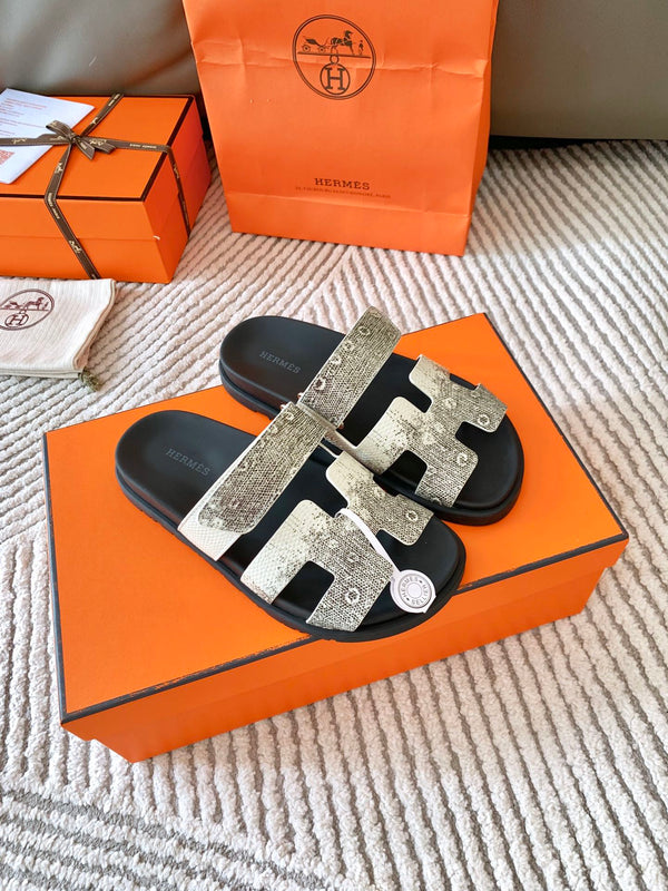 Sandalo HM Cyprus Ombre Avorio Bianco Nero Pelle di Vacchetta 963216