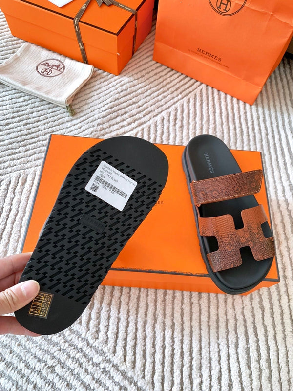 Sandalo HM Cyprus Ombre Marrone Nero Pelle di Vacchetta 963217