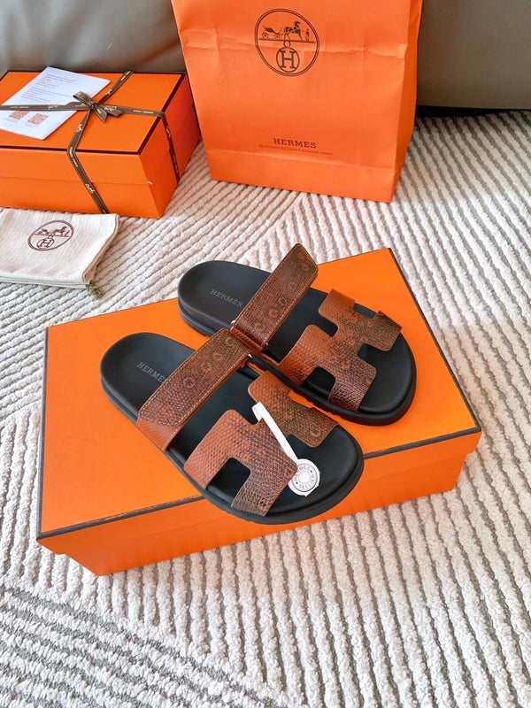 Sandalo HM Cyprus Ombre Marrone Nero Pelle di Vacchetta 963217