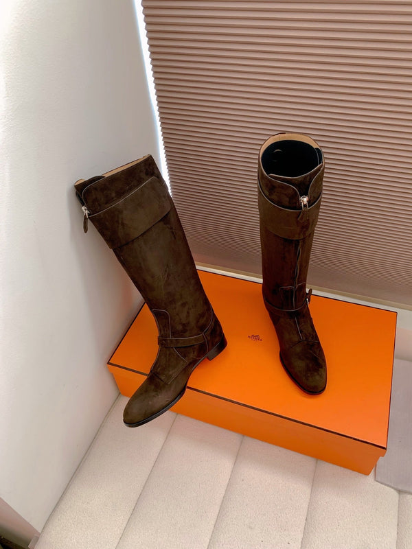 HM Riding Boots Dark Chocolate Suede 464362