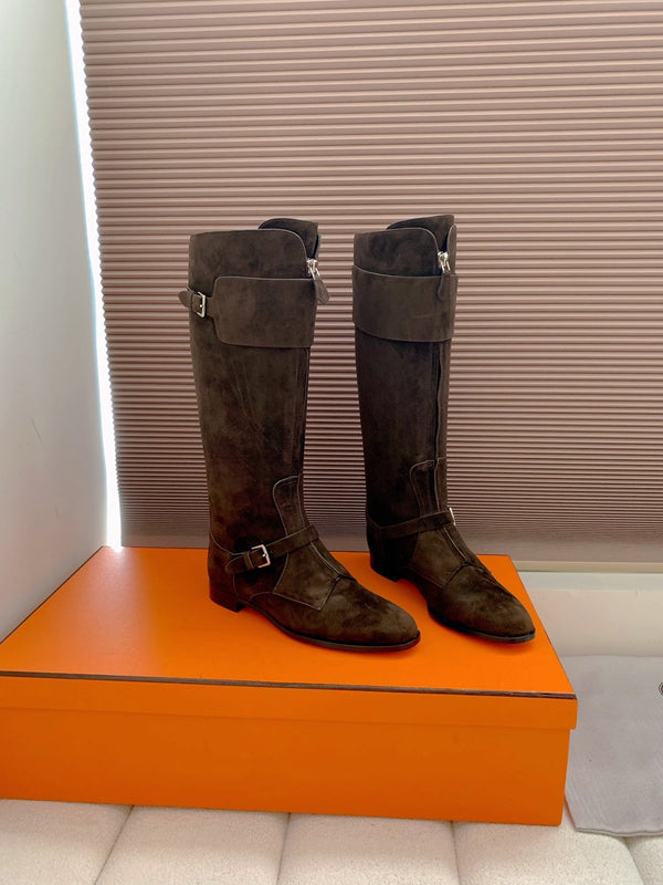 HM Riding Boots Dark Chocolate Suede 464362