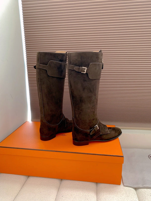 HM Riding Boots Dark Chocolate Suede 464362