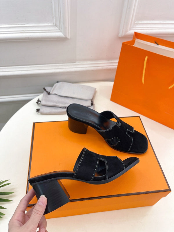 HELIA 60 SANDAL BLACK SUEDE