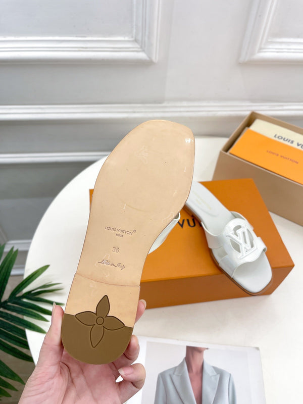 isola flat mule white calfskin