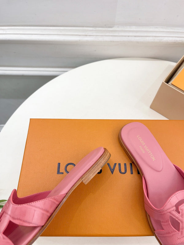 isola flat mule pink calfskin