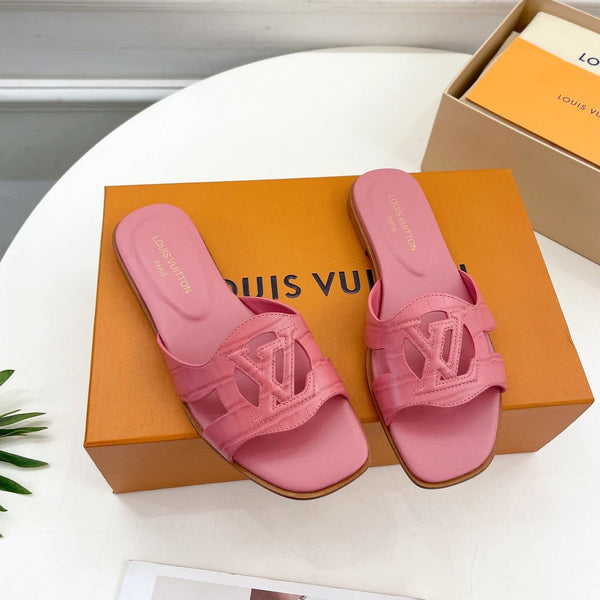isola flat mule pink calfskin