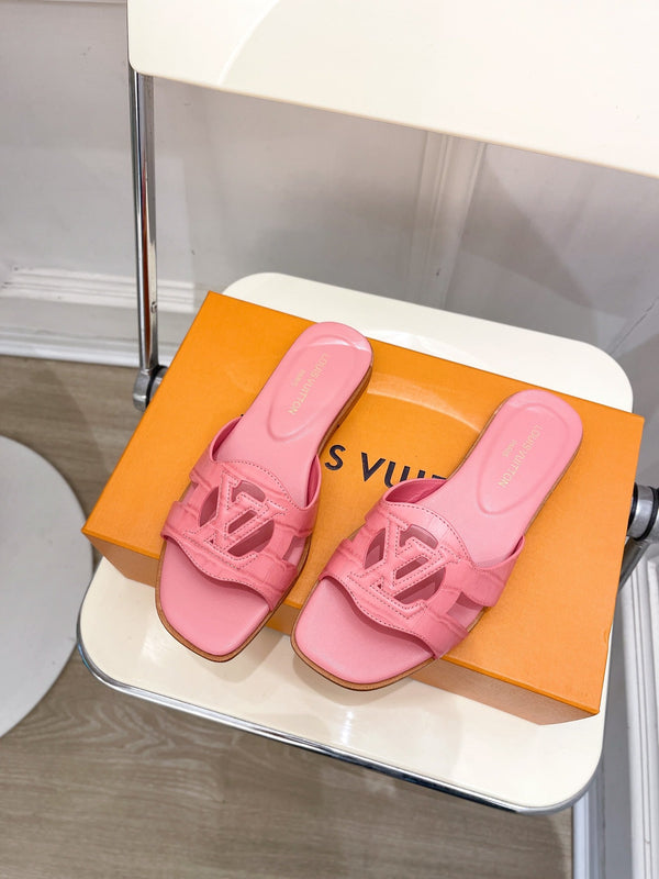 isola flat mule pink calfskin