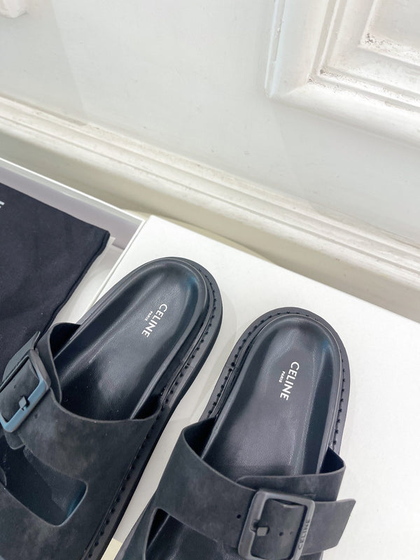 SANDALO DAD IN CAMOSCIO NERO