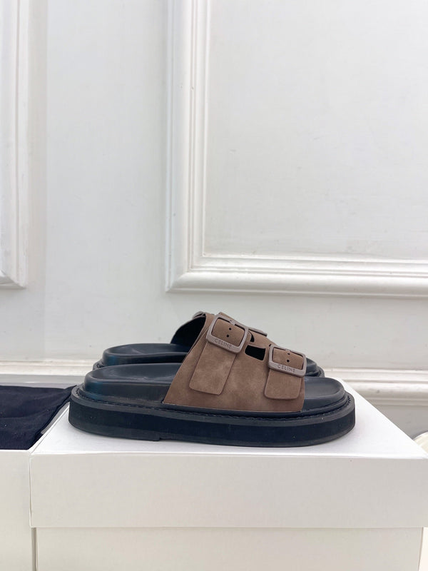 SANDALO DAD IN CAMOSCIO MARRONE MEDIO