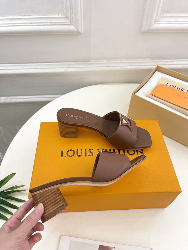 lv capri mule 45mm chocolate calfskin