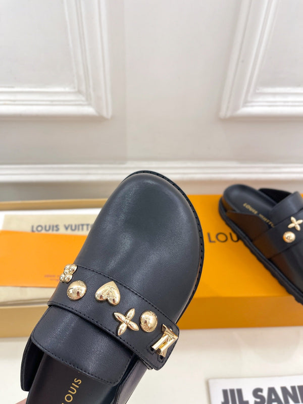 LV Cosy Flat Comfort Clog Black Cowhide