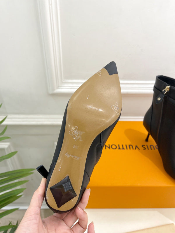 Stivaletto LV Stellar 70mm in pelle di vitello nera liscia