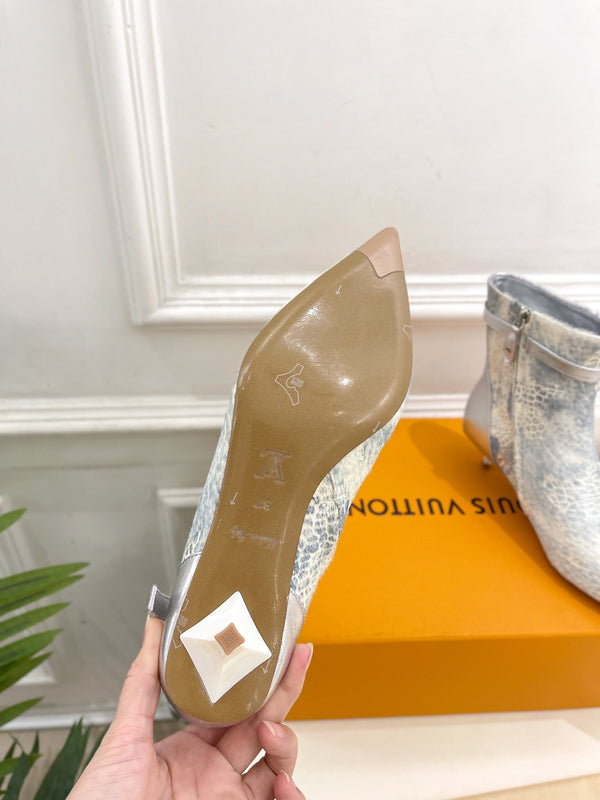 Stivaletto LV Stellar 40mm in pelle di vitello bianca e blu