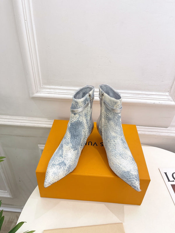 Stivaletto LV Stellar 40mm in pelle di vitello bianca e blu