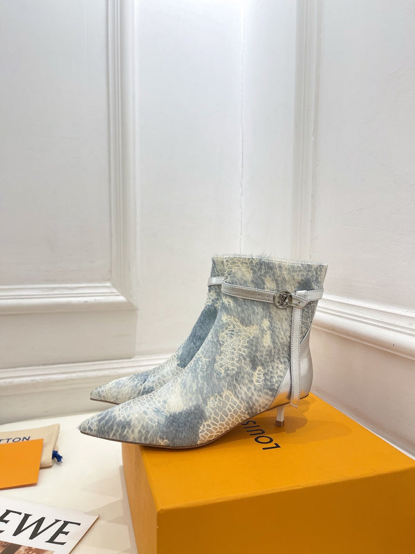 Stivaletto LV Stellar 40mm in pelle di vitello bianca e blu