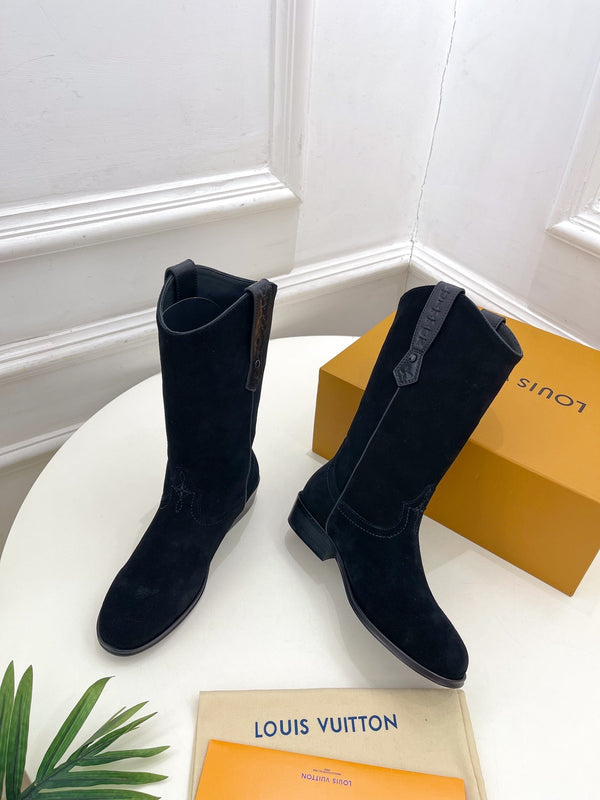 LV Rider Boot 30mm Nero Scamosciato