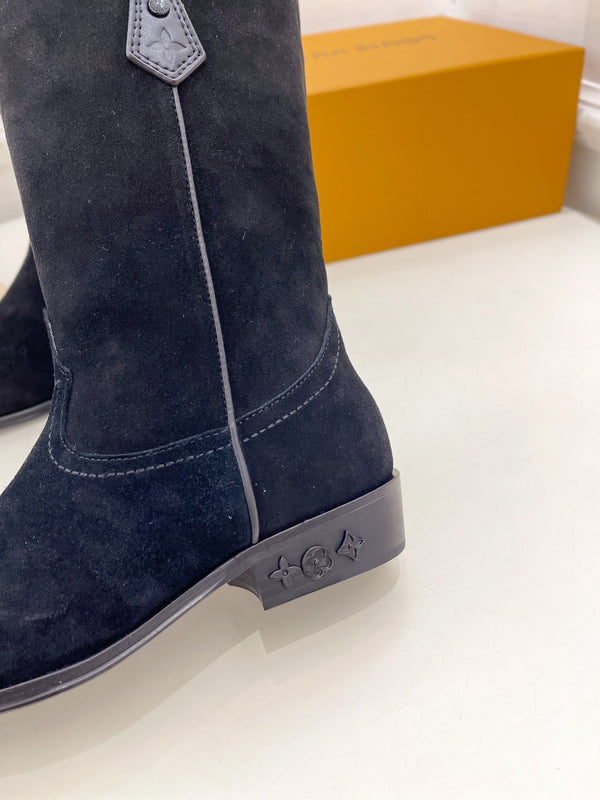 LV Rider Boot 30mm Nero Scamosciato