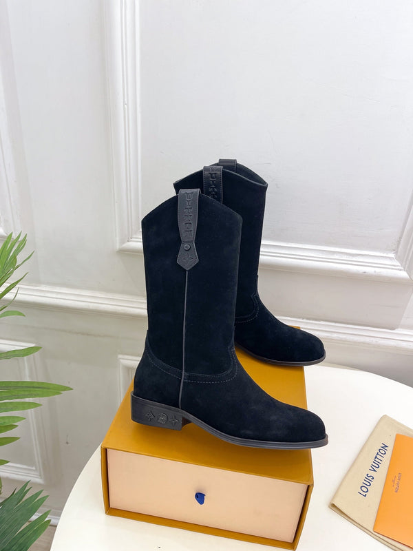 LV Rider Boot 30mm Nero Scamosciato