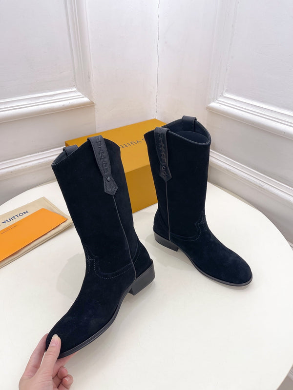 LV Rider Boot 30mm Nero Scamosciato
