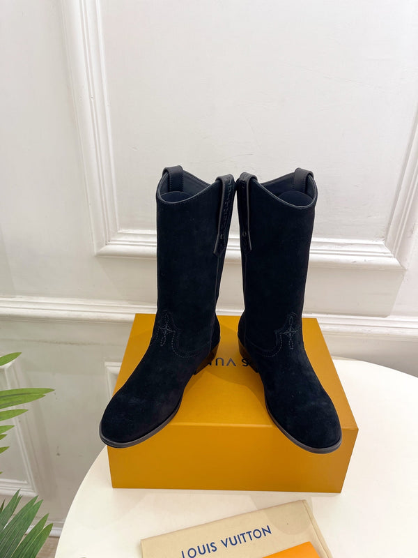 LV Rider Boot 30mm Nero Scamosciato
