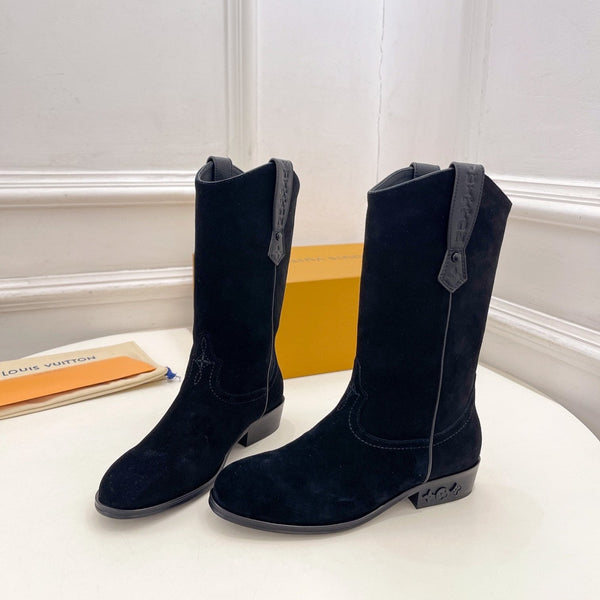 LV Rider Boot 30mm Nero Scamosciato