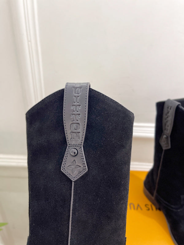 LV Rider Boot 30mm Nero Scamosciato