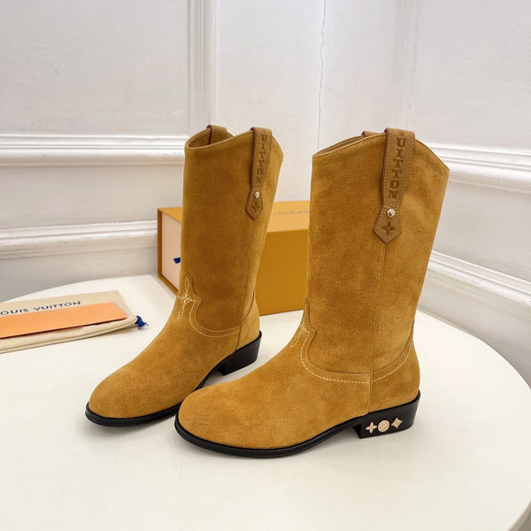 LV Rider Boot 30mm Marrone Giallo Scamosciato