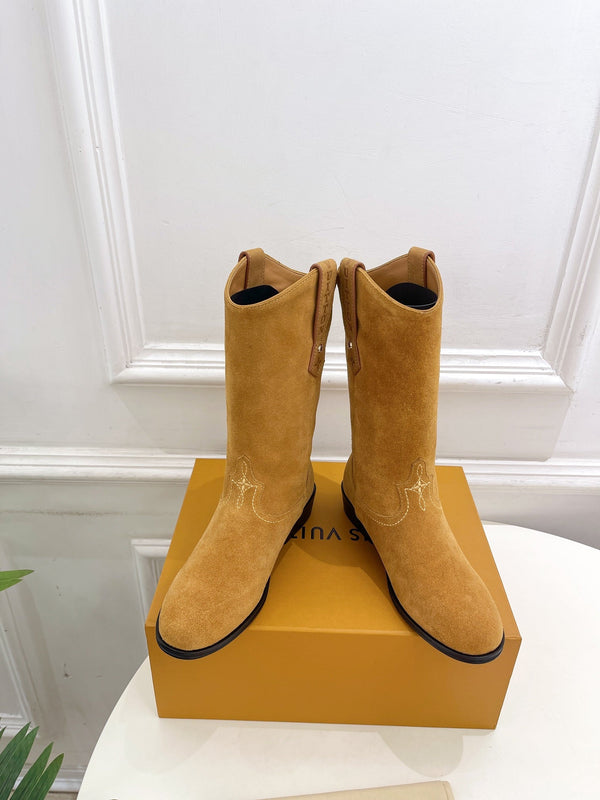 LV Rider Boot 30mm Marrone Giallo Scamosciato
