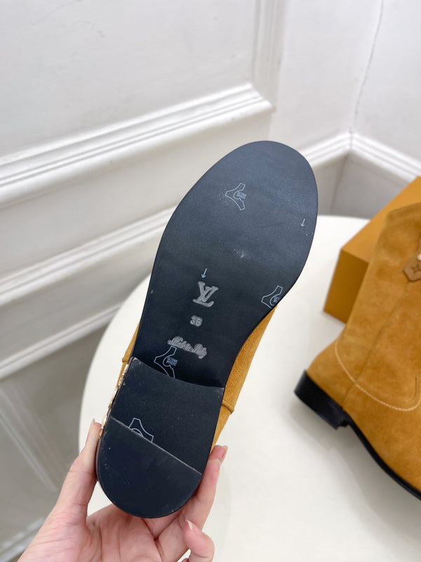 LV Rider Boot 30mm Marrone Giallo Scamosciato