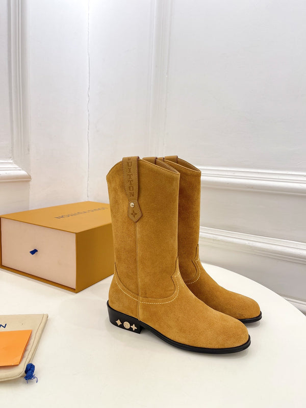 LV Rider Boot 30mm Marrone Giallo Scamosciato