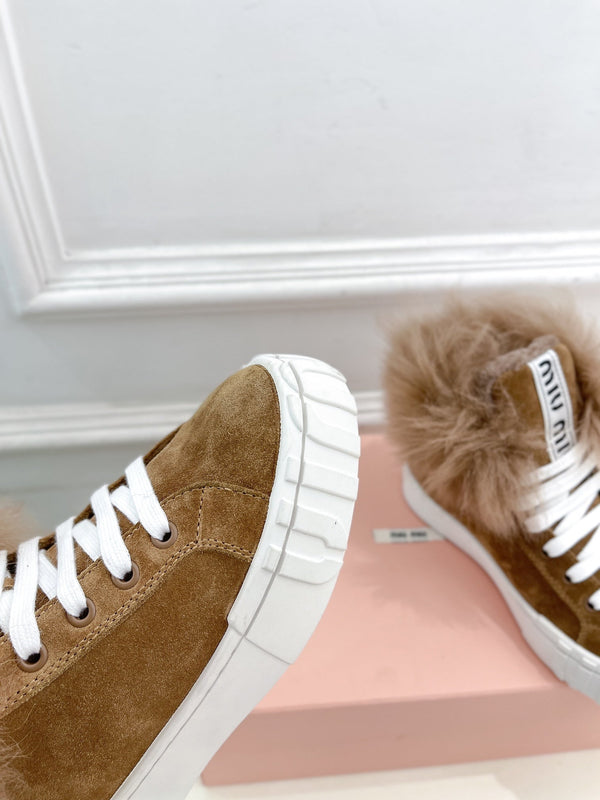 Miu Ankle Boots Tawny Wool