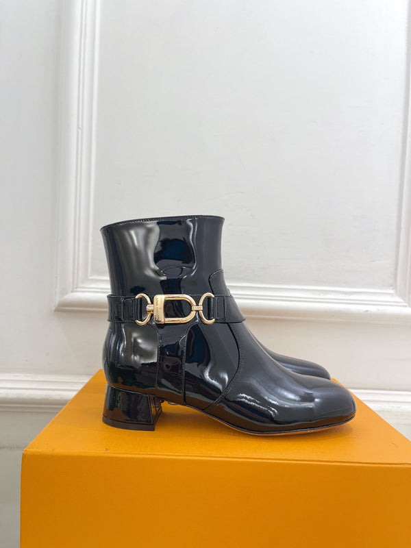 LV Ankle Boots 35mm Glossy Black Cowhide