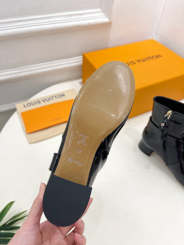 LV Ankle Boots 35mm Glossy Black Cowhide