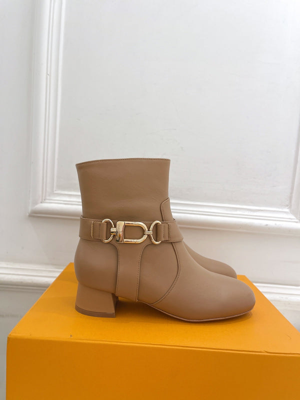 LV Ankle Boots 35mm Caramel Cowhide