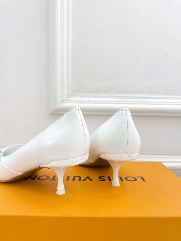 6AM HIGH PUMP 5 CM IN WHITE CALFSKIN