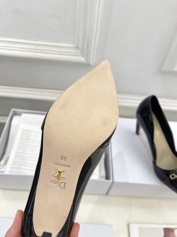 CD 25 Pump High Heels Black Patent Leather 307417