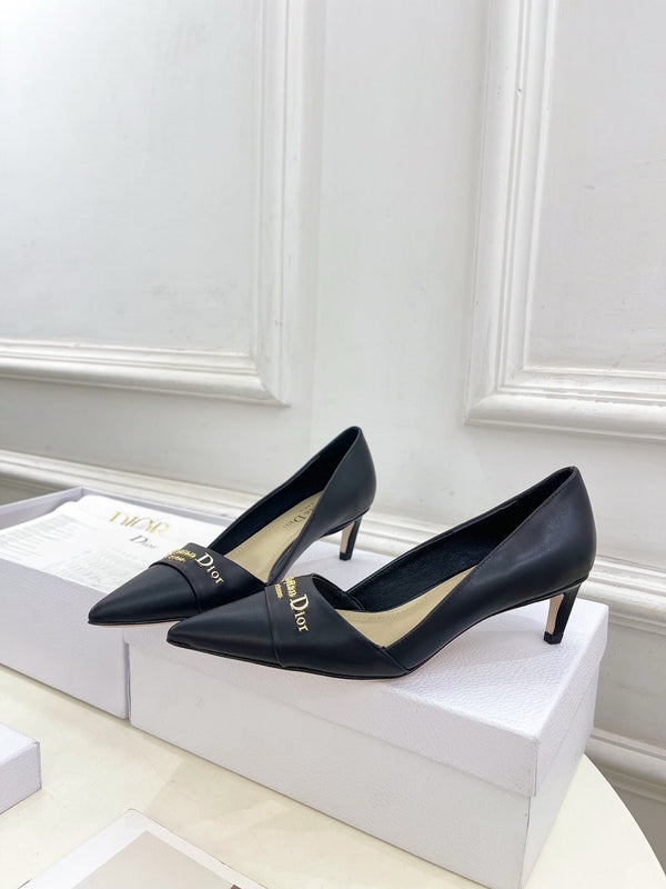 CD 25 Pump High Heels Black Calfskin 307420