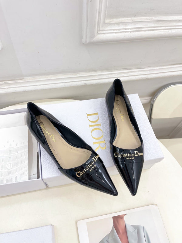 CD 25 Pump Flat Black Patent Leather 307412