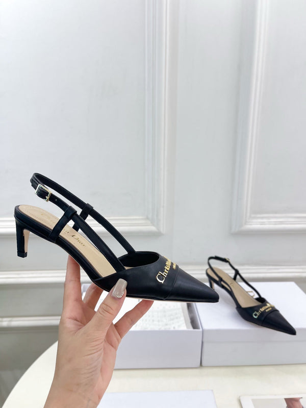 CD 25 Slingback Heel Black Patent Leather 307428