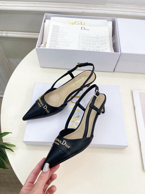 CD 25 Slingback Heel Black Leather 307431
