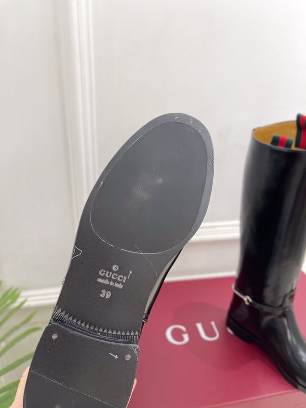 Gucci 25𝐬𝐬 horsebit long boots black calfskin 435381