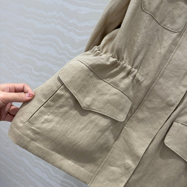 GIACCA IN LINO CON COLLO ALTO CLASSICA LP