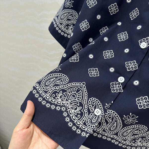 MIUMIU MIDNIGHT BLUE SHORT-SLEEVE SHIRT 261480